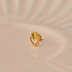 Leaf Within Gold Nose Pin – Simple 18K Nose Pin Gold Design for Women