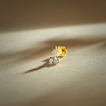Tulip Flower Inspired Gold and Diamond Nose Pin for Women - Marquise and Round Diamond Design, Delicate Everyday Nose Stud Online