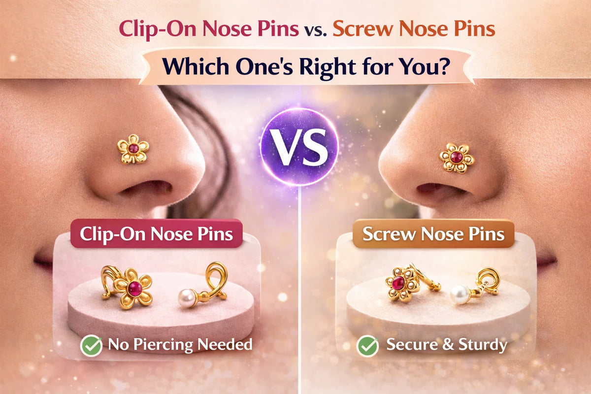 Image Shown Clip-On Nose Pins vs. Screw Nose Pins: Which One's Right for You?