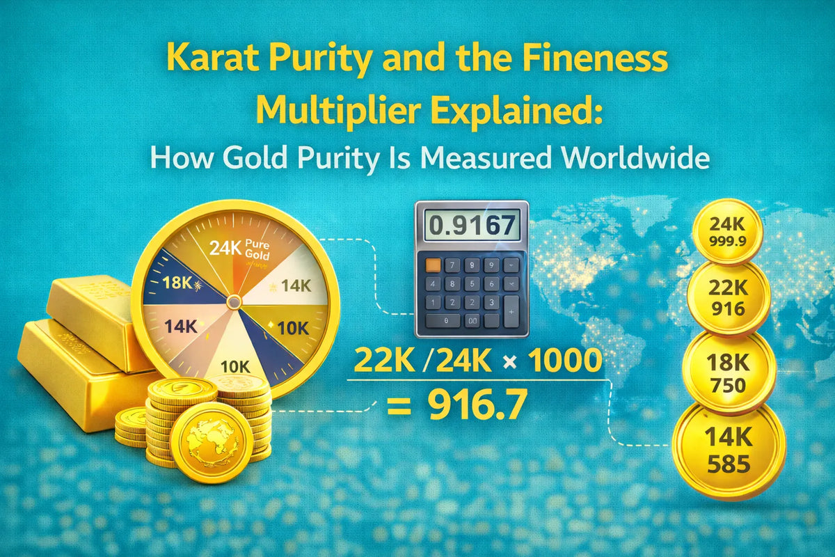Image shown Karat Purity and the Fineness Multiplier Explained: How Gold Purity Is Measured Worldwide