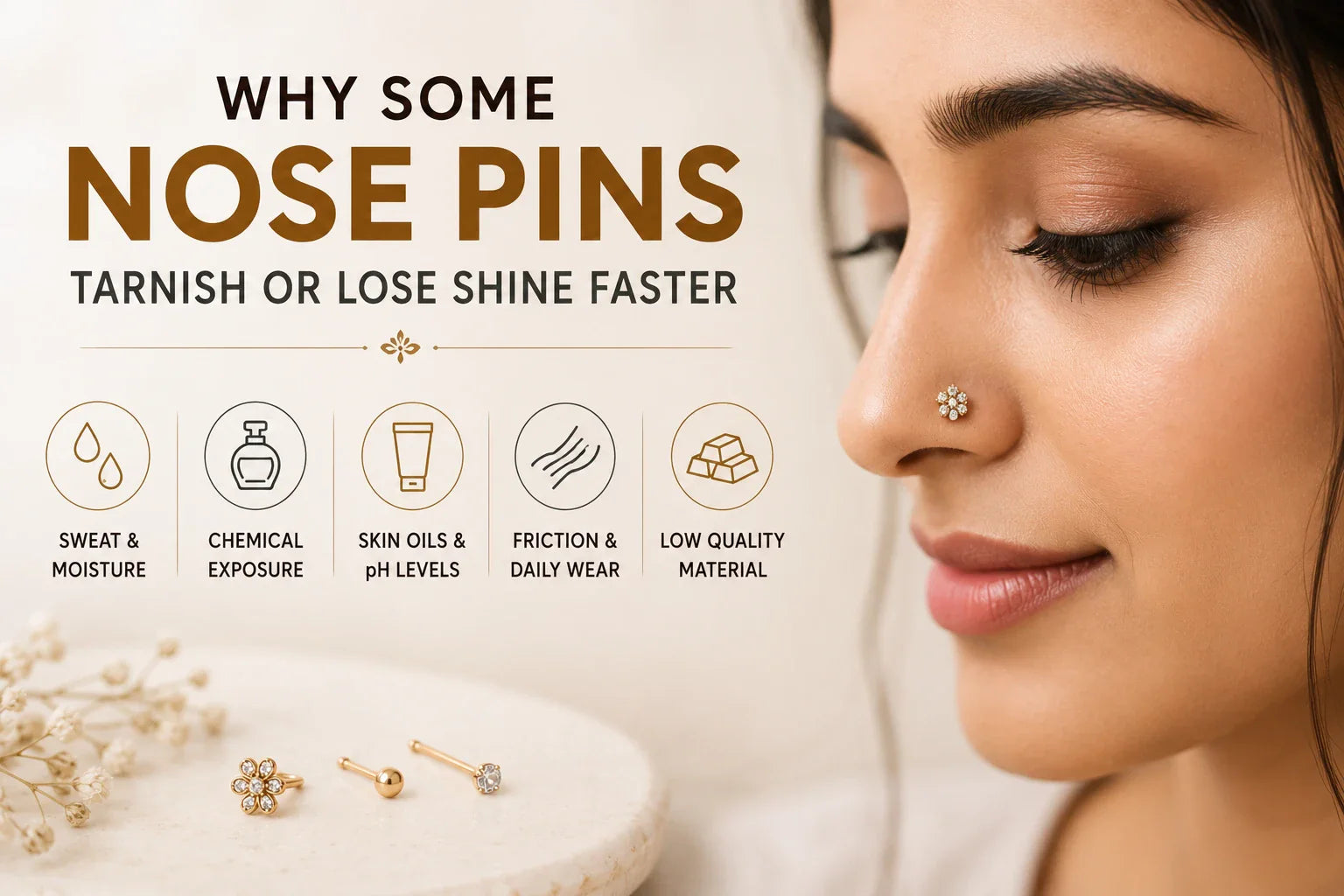 Why Some Nose Pins Tarnish or Lose Shine Faster