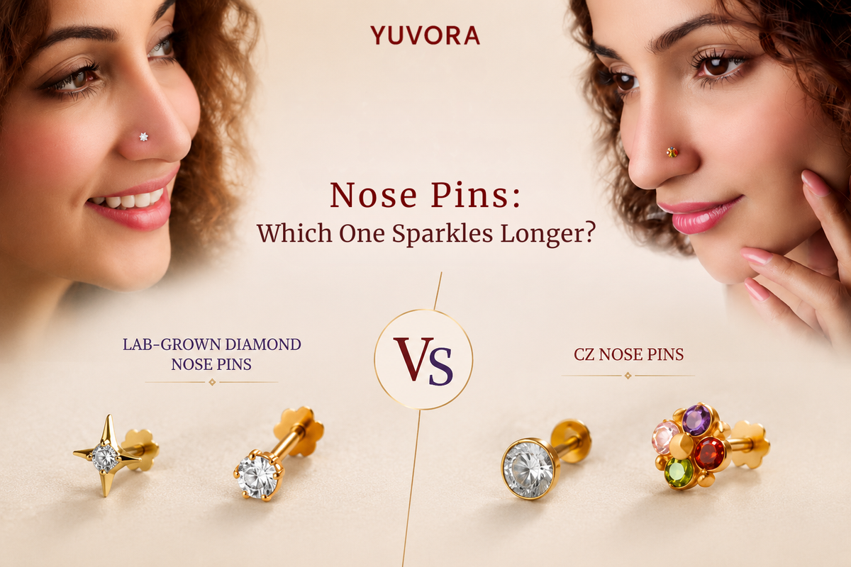 CZ vs Lab-Grown Diamond Nose Pins: Which One Sparkles Longer?