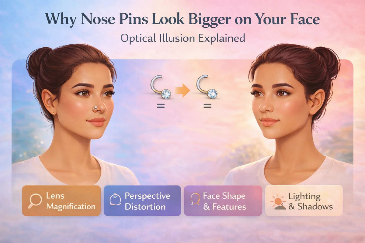 Image Shown Why Some Nose Pins Look Bigger on Your Face