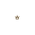Front view of crown shaped gold nose pin design isolated on a white background for clear detailing