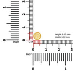 Gold nose pin measured with ruler showing 7 mm size ideal for lightweight everyday jewellery