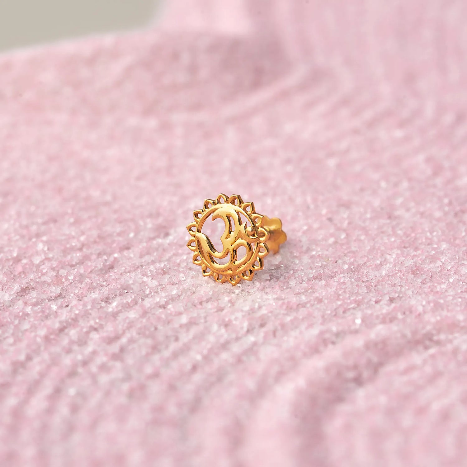 Om Radiance Gold Nose Pin – Simple 18K Nose Pin Gold Design for Women