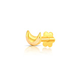 Elegant crescent moon gold nose pin crafted in 18k yellow gold with smooth polished finish