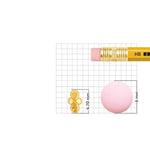 Size reference image of 18K gold nose pin shown on a measurement grid with scale indicators