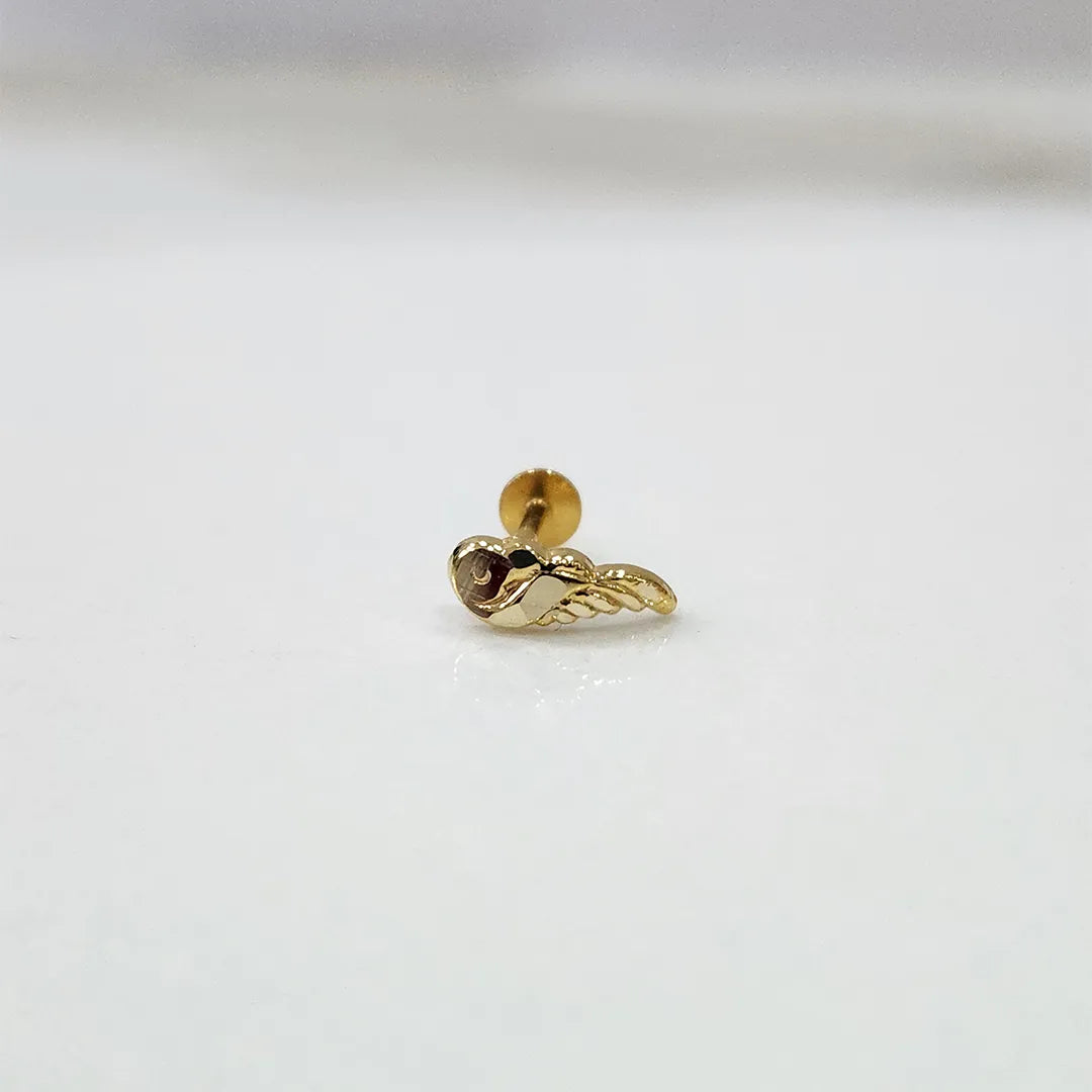 Tiny 18K nose pin gold shown on a clean white background for clarity