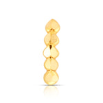 Side angle view of linked disc design 18K gold nose ring highlighting its sculpted texture