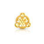 Front view of floral triangle gold nose pin design with elegant indian craftsmanship perfect for ethnic wear