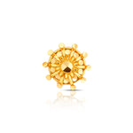 Front view of floral gold nose pin design showing fine indian craftsmanship perfect for traditional wear