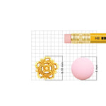 Gold nose pin displayed beside pencil for accurate size comparison highlighting delicate craftsmanship