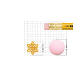 Gold nose pin design displayed beside pencil for accurate size comparison showing small and elegant structure