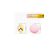Geometric 18K nose pin gold placed beside measurement grid showing height and width clearly