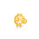 Elegant floral gold nose pin design crafted in 18k gold small nose pin gold ideal for everyday wear.