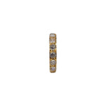 Vertical view of the gemstone gold nose ring on a white background showing full stone setting
