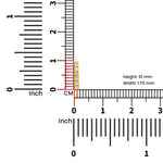 Measurement scale image showing width and diameter of the gemstone gold nose ring