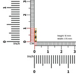 Size reference image of the gemstone gold nose ring with ruler for precise measurement