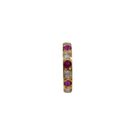 Side view of the gemstone gold nose ring on a white background showing stone alignment