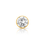 Gold stone nose pin with clear gemstone close up product image