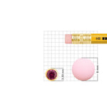 Stone nose pin size reference with ruler for pink gemstone