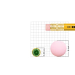 Stone nose pin size reference with ruler for green gemstone