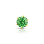 Front view of green stone gold nose pin highlighting vibrant color