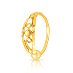 Center Loop Gold Nose Ring crafted in 18K gold with elegant looped design and central embellishment