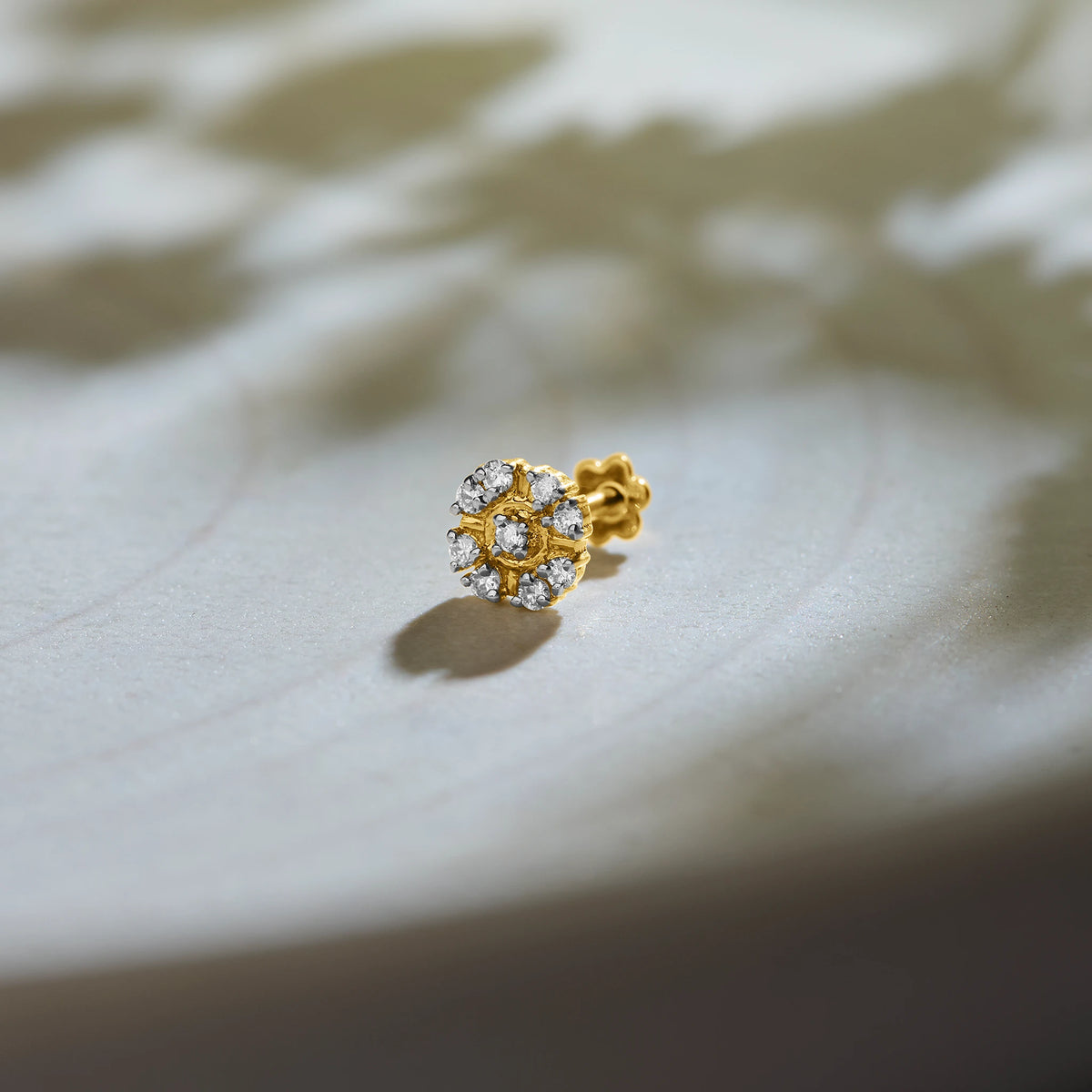 Cushion Cluster Diamond Nose Pin