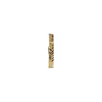 Enigma Weave gold nose pin profile view with elegant engraved weave design in 18K gold