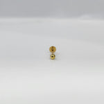 Gold ball flat back stud earring on white background