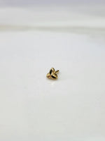 Simple gold nose pin design with measurement scale showing dimensions