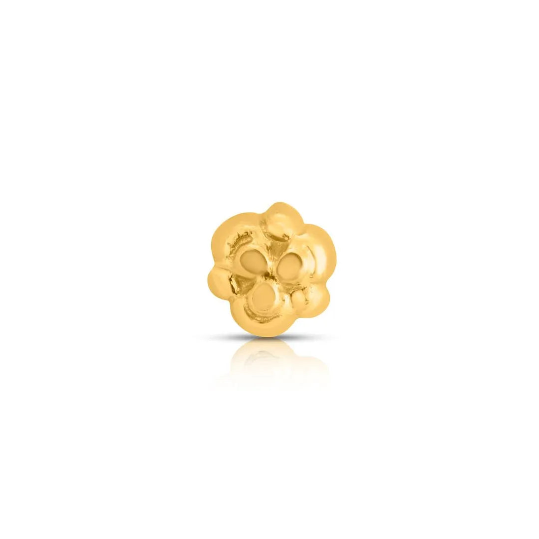 Gold flower shaped bead used in hand embroidery embellishments