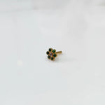 Minimal nose pin design gold with multicolor floral stones