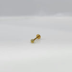 14K gold labret stud with round ball detail