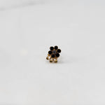Close up lab grown diamond nose pin multicolor stones on white background