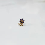 Top view lab grown diamond nose pin floral cluster design