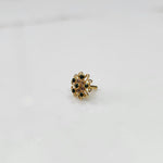 Nose pin new design gold with circular floral diamond arrangement