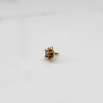 Side view nose pin design gold with multicolor gemstone setting