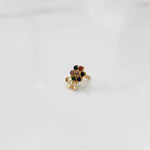 Lab grown diamond nose pin with multicolor stones on white background