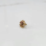 Nose pin new design gold with multicolor floral pattern on white background