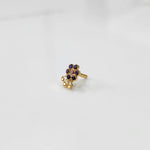 Lab grown diamond nose pin with compact floral gemstone arrangement