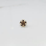 Nose pin new design gold with red floral stone pattern on white background
