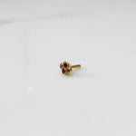 Women's gold nose pin design side angle with floral cluster