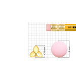 Simple gold nose pin design with size reference and scale view