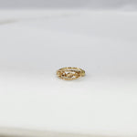 Golden Orbit Gold Nose Ring by Yuvora in 18K gold with cosmic-inspired design displayed on white background