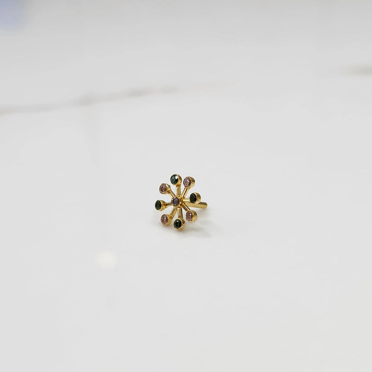 green-clear-gemstone-flower-stud-close-up