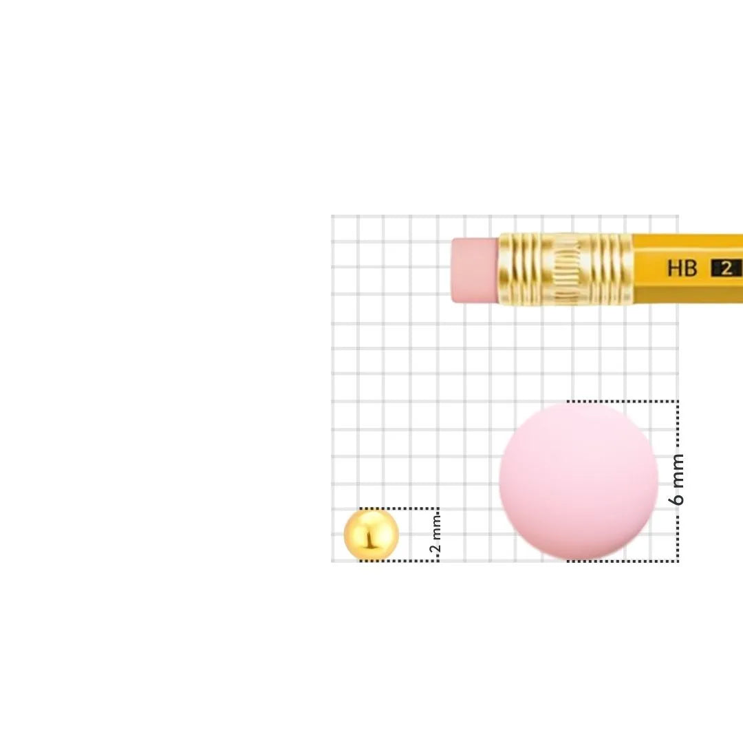3mm and 6mm ball size comparison for jewellery