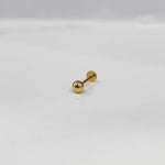 Minimalist gold ball stud for cartilage or tragus piercing